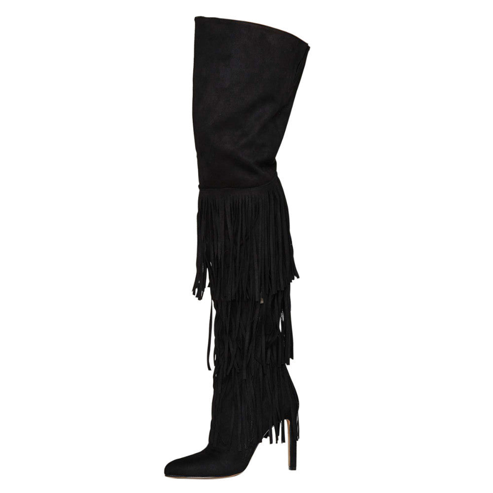 Nicole – Bottes à Franges Hautes Talons pour Femmes