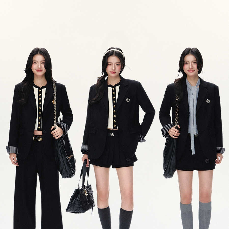 Donna – Veste de Costume Décontractée avec Manches Retroussées