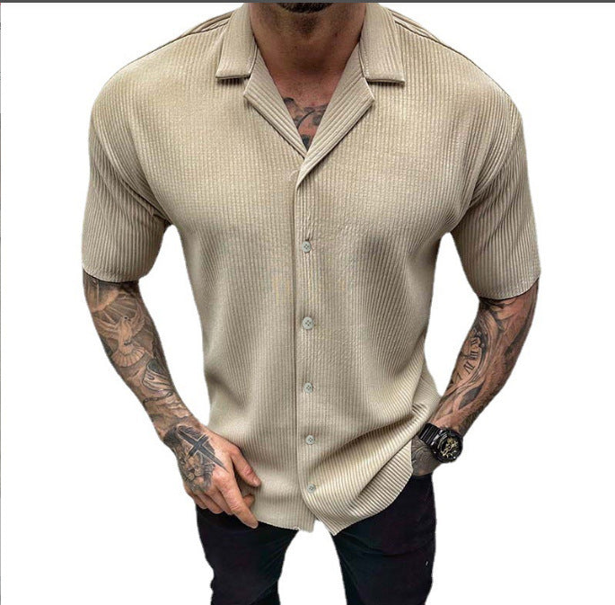 George – Chemise à Manches Courtes en Couleurs Unies pour Homme