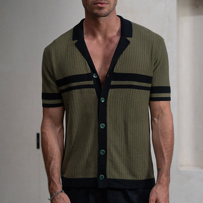 Stephen – Chemise décontractée à manches courtes et col en V
