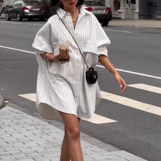 Heather – Veste Large Style Boyfriend à Manches Longues avec Poches