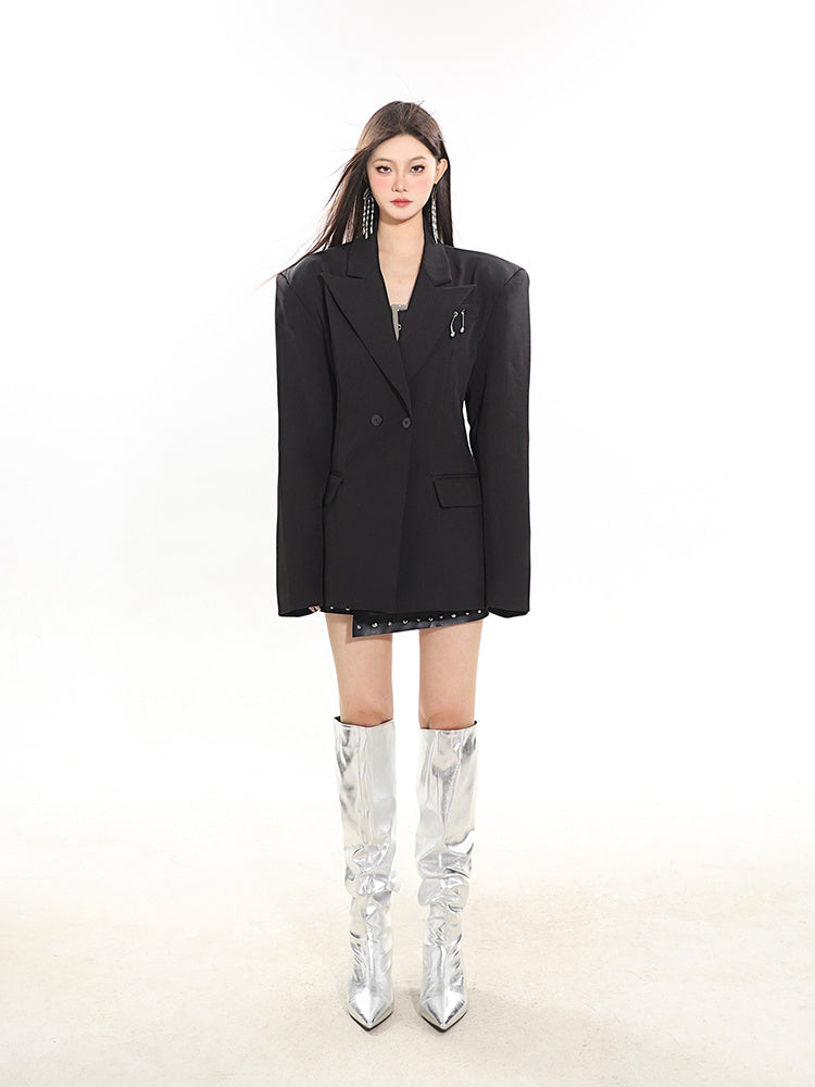 Michelle – Veste de costume ample à taille serrée
