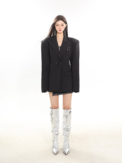 Michelle – Veste de costume ample à taille serrée