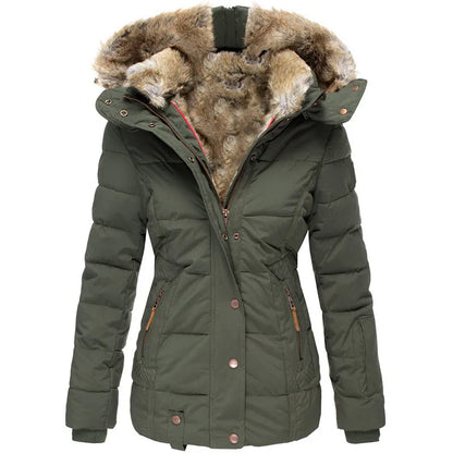 Emily – Manteau d'Hiver Doublé de Fourrure