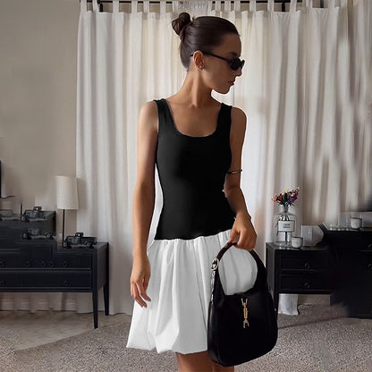 Shannon – Robe Plissée à Couleurs Contrastées