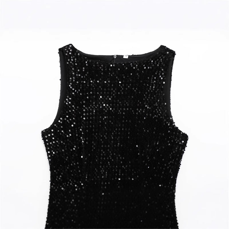Natasha – Robe avec Décorations de Sequins et Plumes