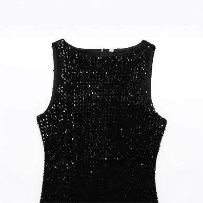 Natasha – Robe avec Décorations de Sequins et Plumes