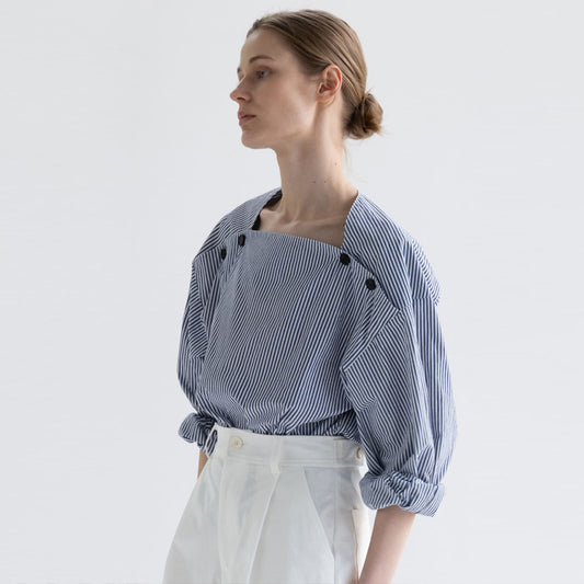 Dan – Chemise Rayée à Épaules Tombantes