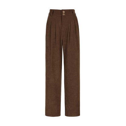 Anne – Pantalon Large en Velours Côtelé