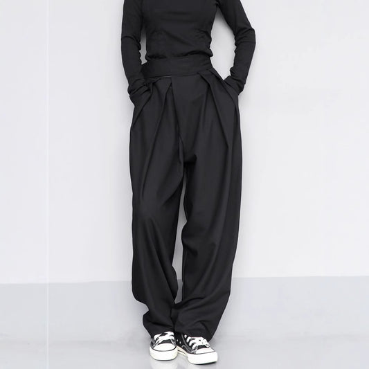 Zoe – Pantalon Décontracté Large Drapé