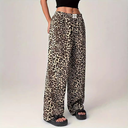 Emily – Pantalon Large Imprimé Léopard
