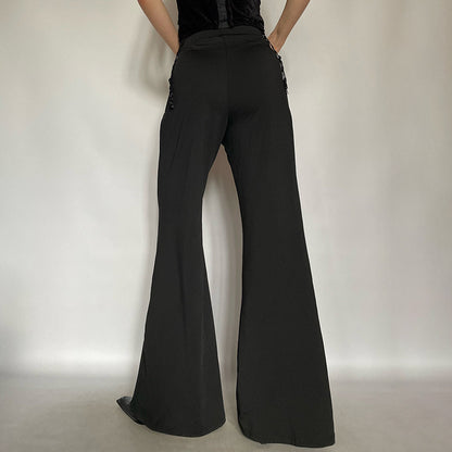 Anna – Pantalon Évasé à Taille Basse avec Dentelle