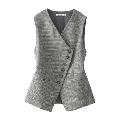 Zoe – Gilet rétro haut de gamme à motif noir et blanc pour femmes