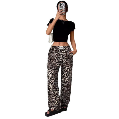 Emily – Pantalon Large Imprimé Léopard