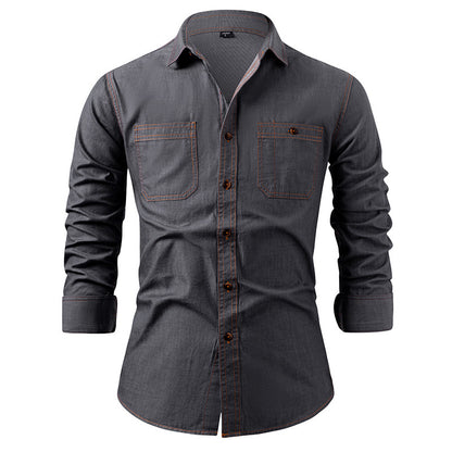 Perry – Chemise en Denim Rétro Américain Coton