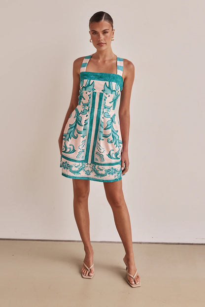 Sophie – Robe à Bretelles Imprimée pour Femmes