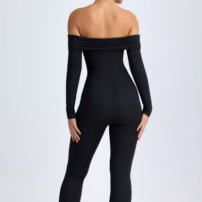 Margaret – Combinaison à Manches Longues avec Mise en Forme de la Taille et Pantalon Droit