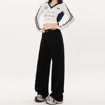 Anne – Pantalon Large en Velours Côtelé