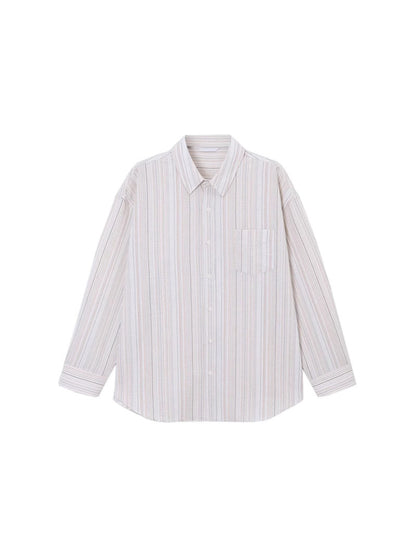 Gabriel – Chemise à Texture Automne Précoce à Rayures