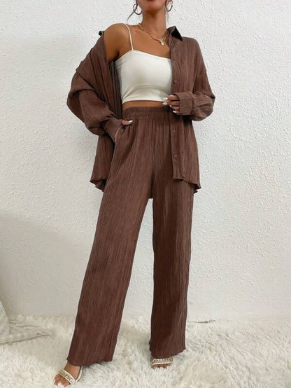 Jessica – Cardigan Loose à Col Chemise, Manches Longues
