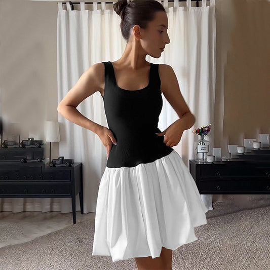 Shannon – Robe Plissée à Couleurs Contrastées