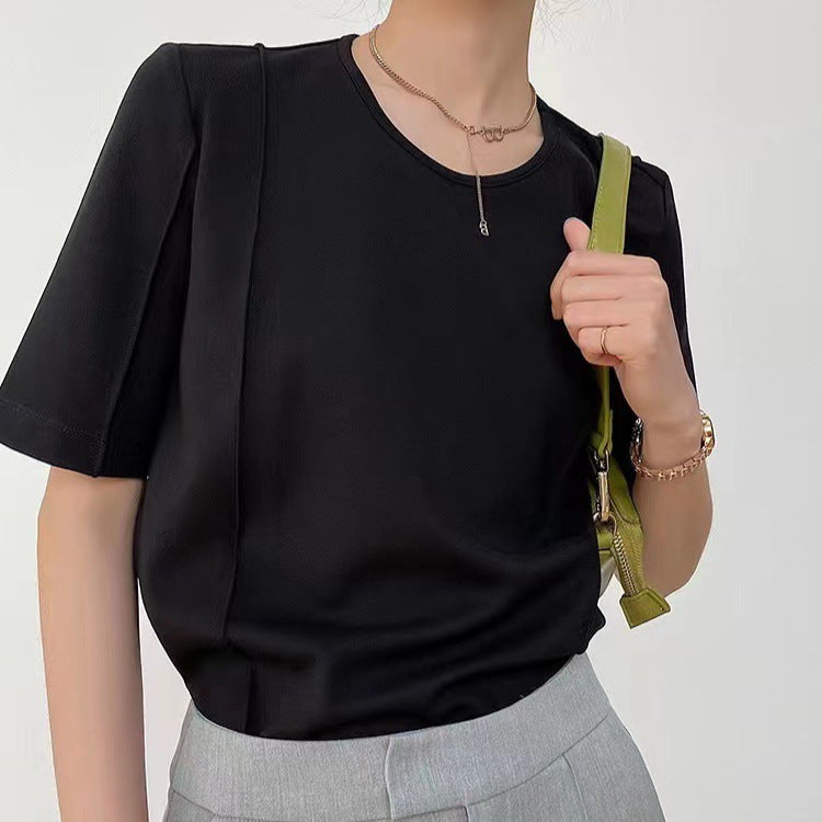 Charlie – T-shirt col rond manches courtes uni
