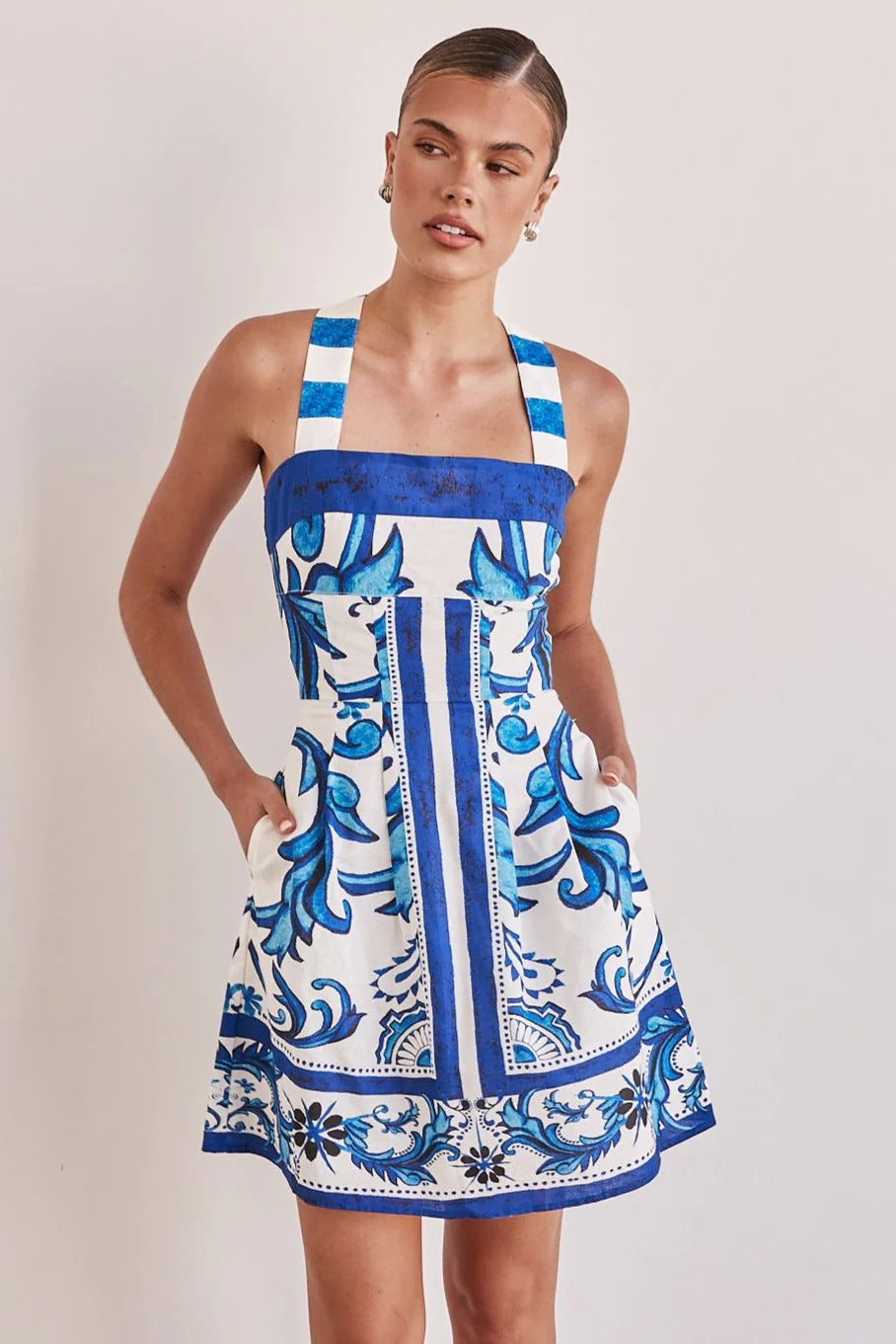 Sophie – Robe à Bretelles Imprimée pour Femmes