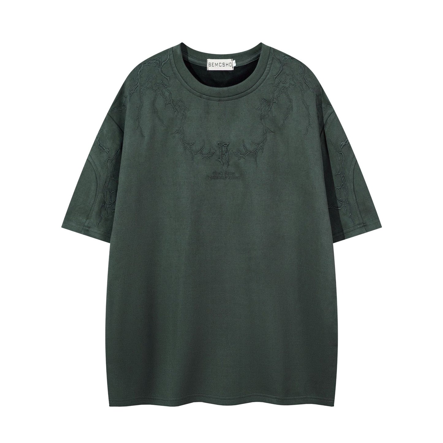 Charles – T-shirt en Daim Vegan avec Broderie Épine