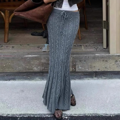 Catherine – Jupe Sirène Basse Taille en Motif Chanvre