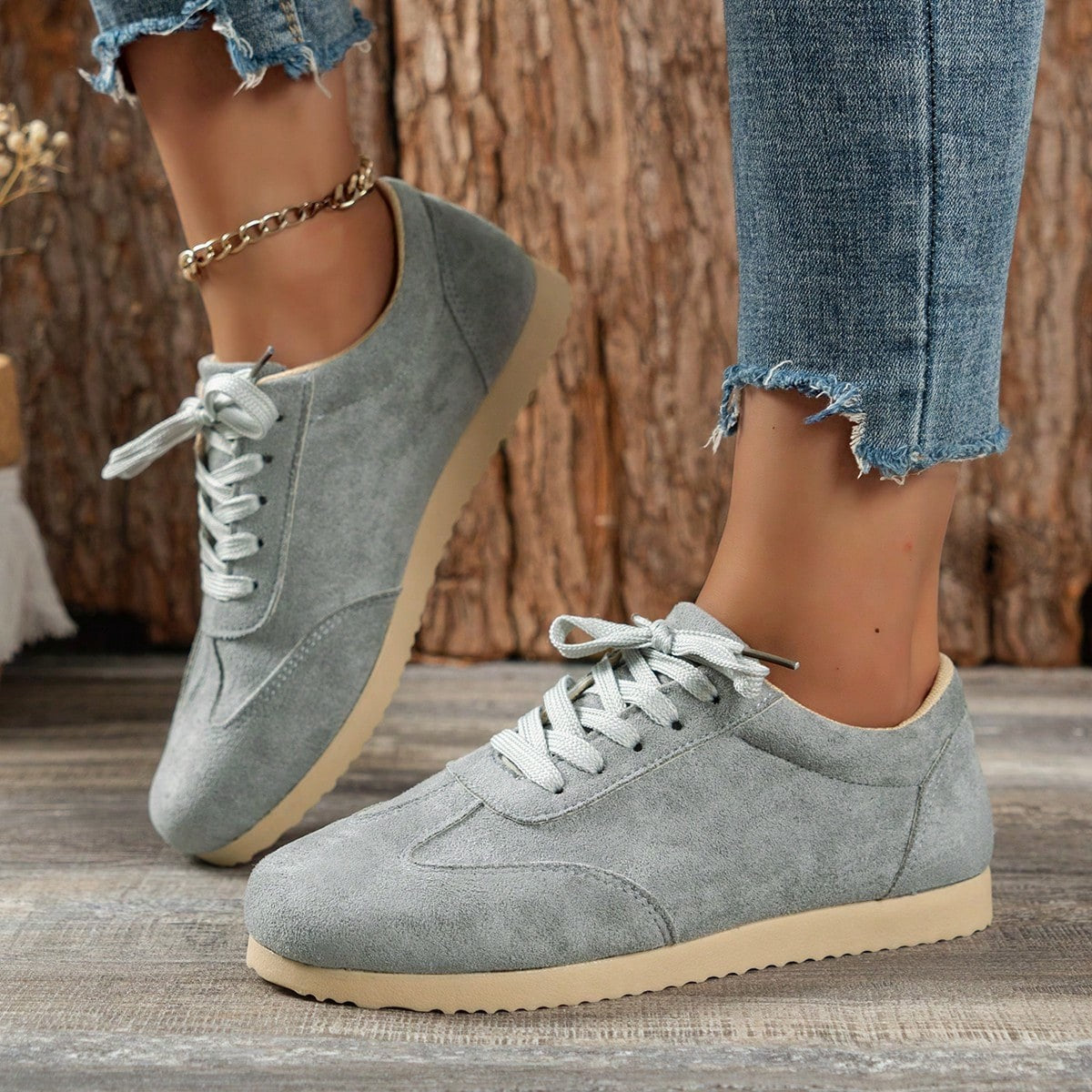 Jane – Chaussures décontractées blanches rétro à semelle souple