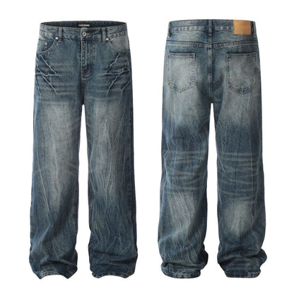 Jake – Jeans Droits Bleus Éclair Rétro Américain