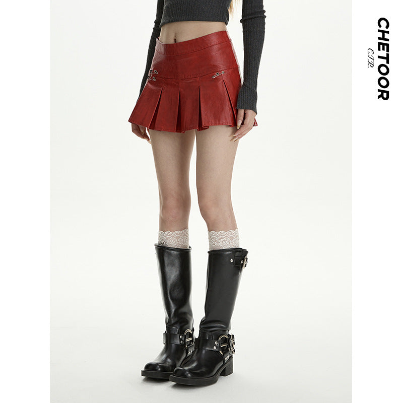 Danielle – Jupe Plissée Taille Haute