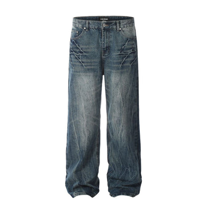 Jake – Jeans Droits Bleus Éclair Rétro Américain