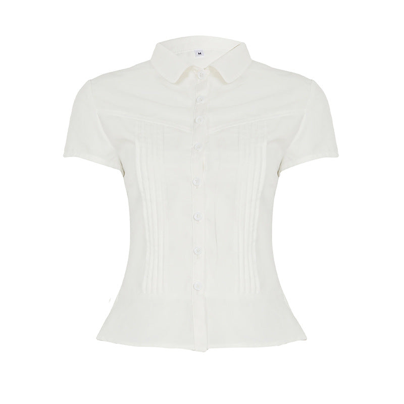 Megan – Blouse À Fente Plissée Pour Femme