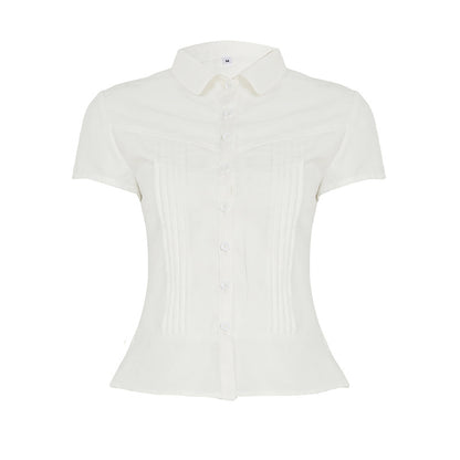 Megan – Blouse À Fente Plissée Pour Femme