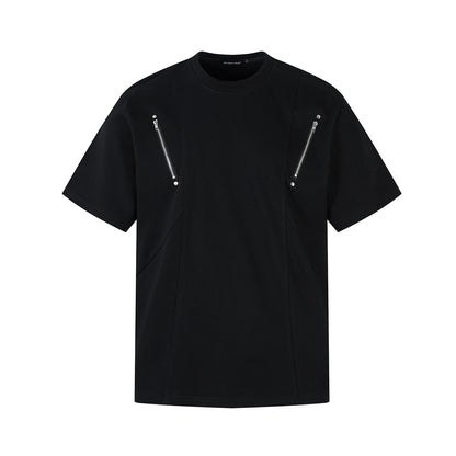 Rory – T-shirt à Manches Courtes avec Fermeture Éclair et Couture