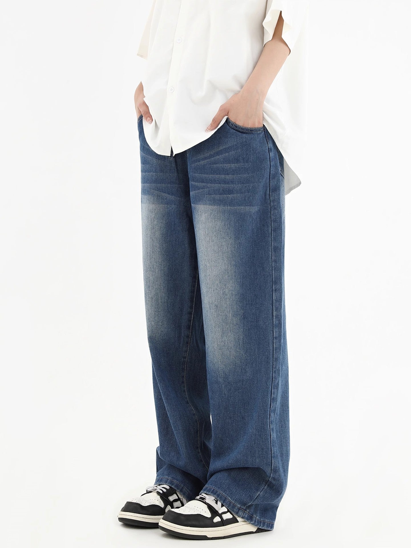 Robin – Jeans Élastiques Gris Fumé Vintage