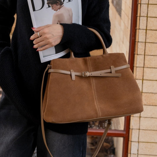 Caroline – Sac à bandoulière rétro en suède vegan