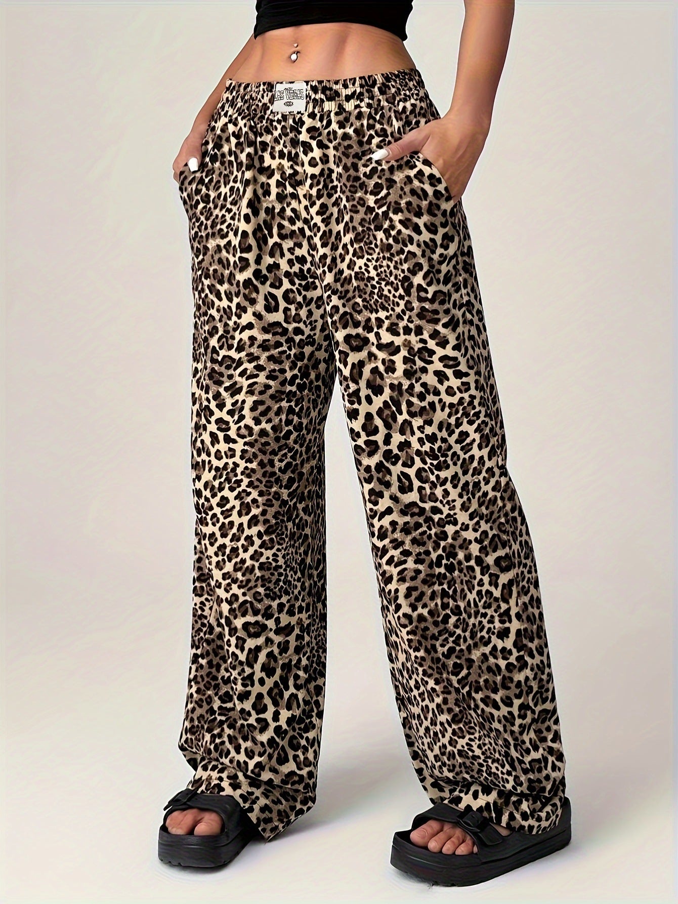 Emily – Pantalon Large Imprimé Léopard