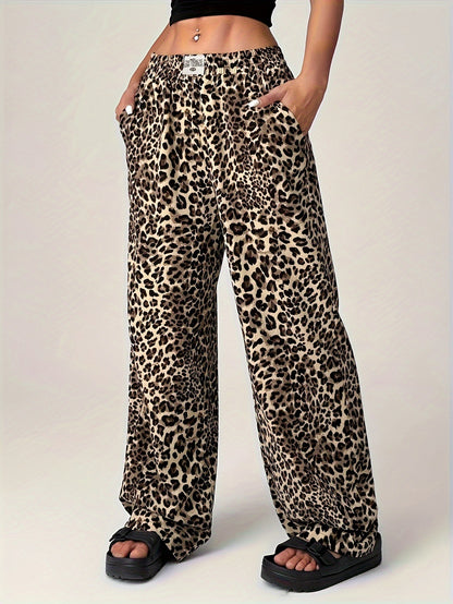 Emily – Pantalon Large Imprimé Léopard