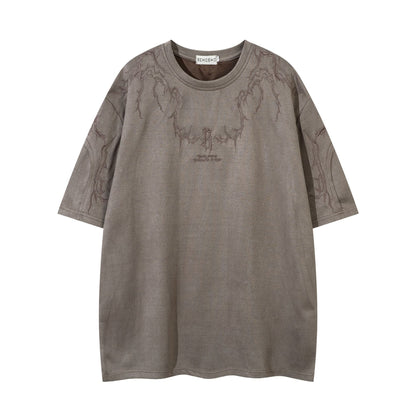 Charles – T-shirt en Daim Vegan avec Broderie Épine