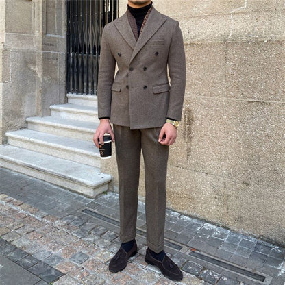 Rick – Costume Ajusté à Double Boutonnage en Pied-de-Poule