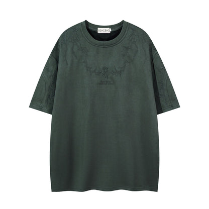 Charles – T-shirt en Daim Vegan avec Broderie Épine