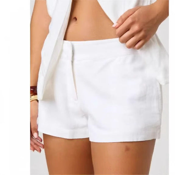 Tracy – Shorts larges en lin et coton