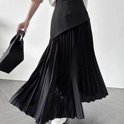 Tracy – Robe Taille Haute Contrastée Plissée