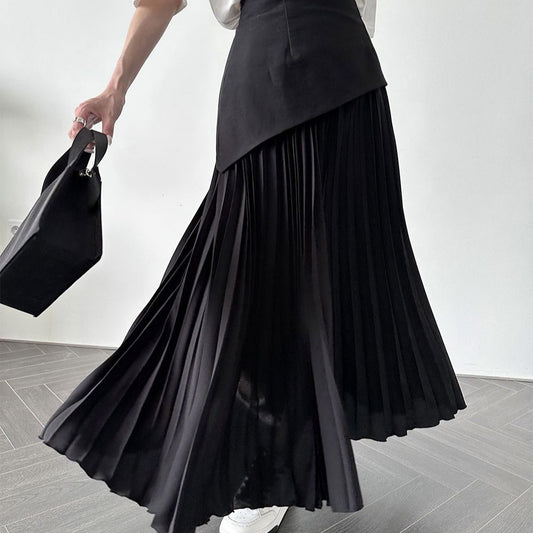 Tracy – Robe Taille Haute Contrastée Plissée