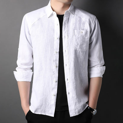 Kris – Manteau Cardigan en Lin Pur Printemps et Été pour Hommes