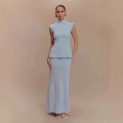 Claire – Ensemble Décontracté Jupe à Taille Haute en Tricot
