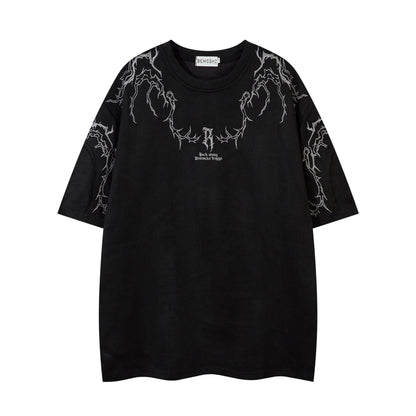 Charles – T-shirt en Daim Vegan avec Broderie Épine