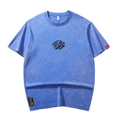 Ashley – T-shirt Ample à Manches Courtes avec Col Rond et Broderie